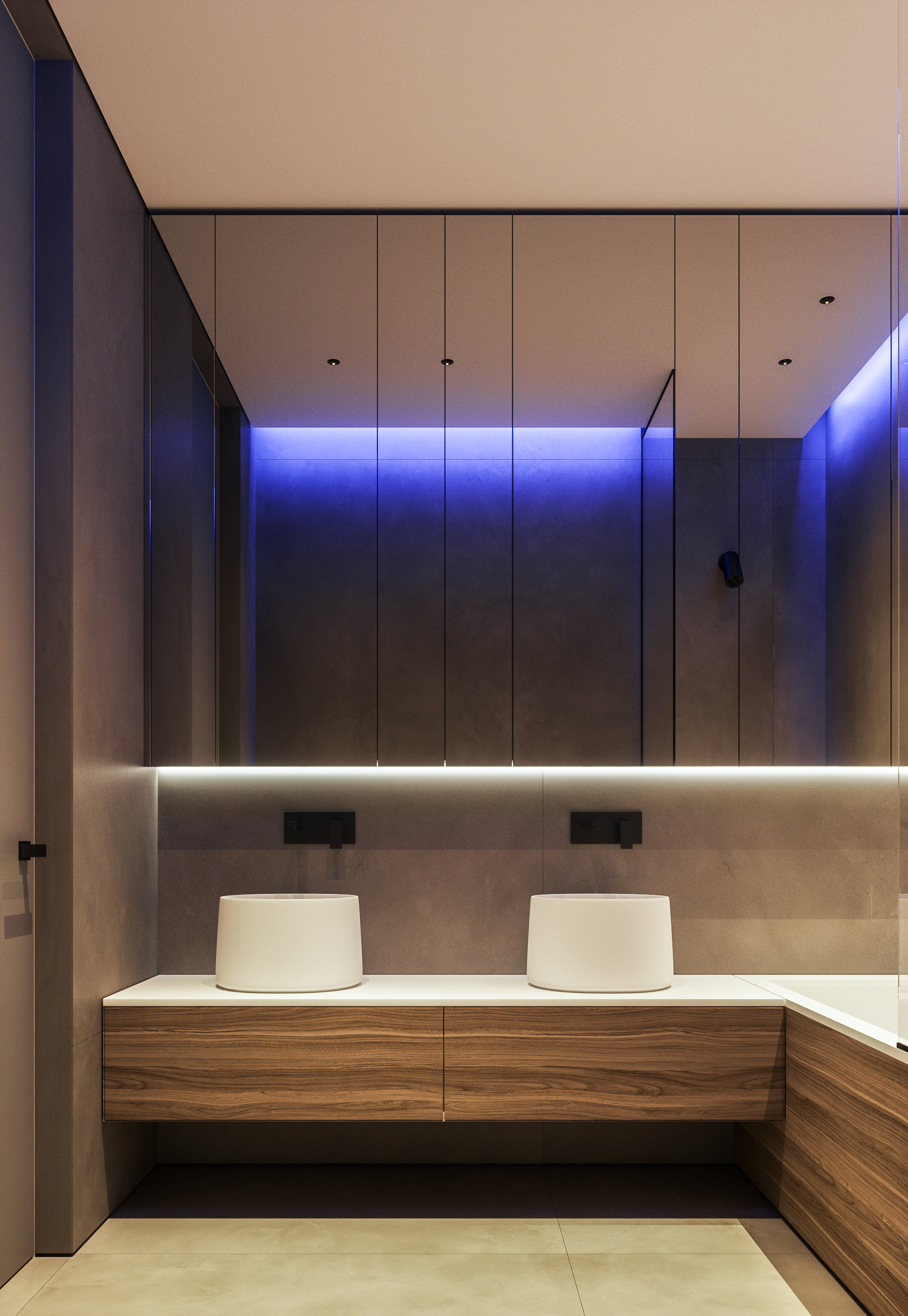 Bucharest Penthouse Interior Design - Minimalist Bathroom Wood - Hype Project - arh. Adrian Ianculescu (1)