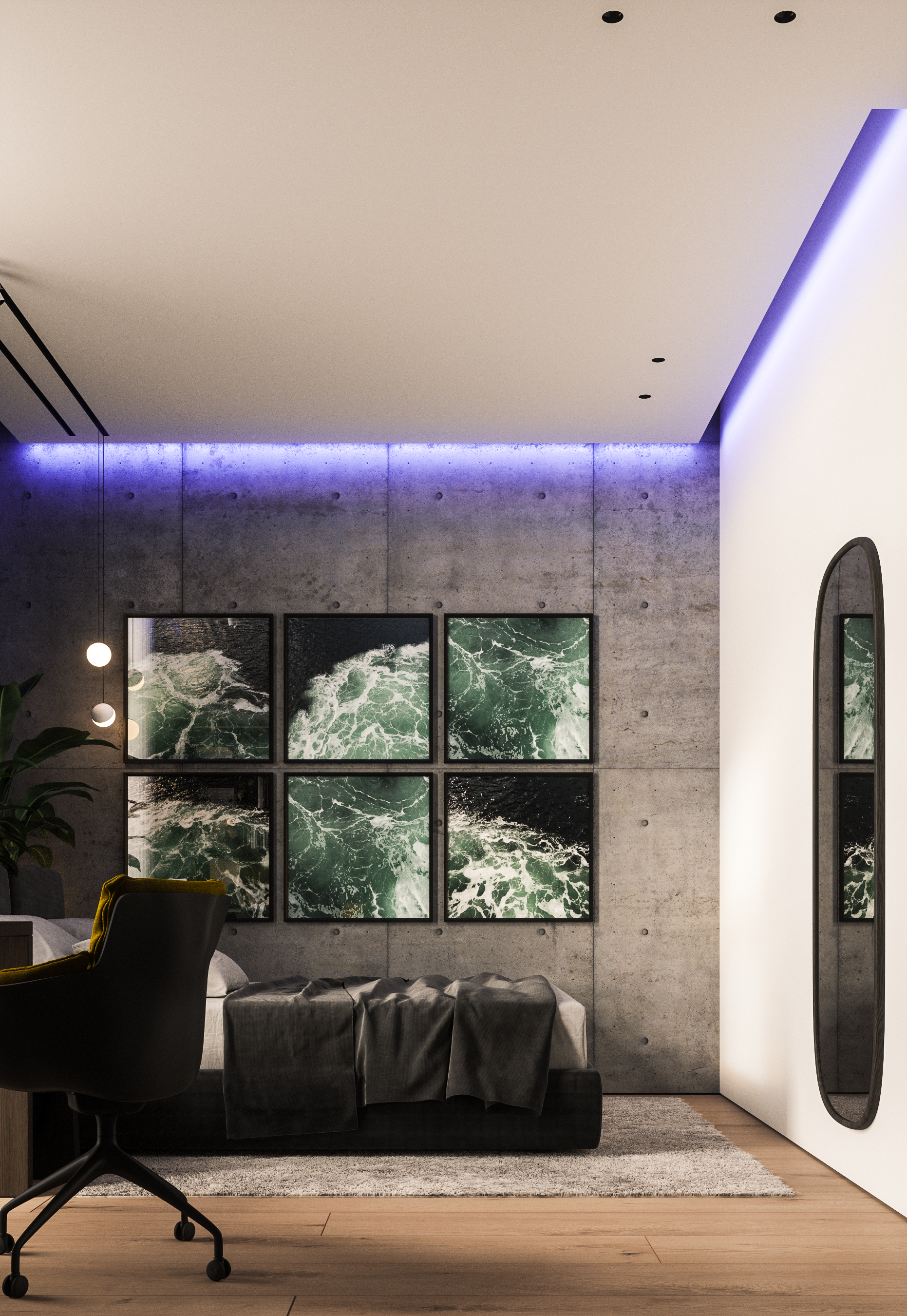 Bucharest Penthouse Interior Design - Modern Bedroom Black- Hype Project - arh. Adrian Ianculescu (2)