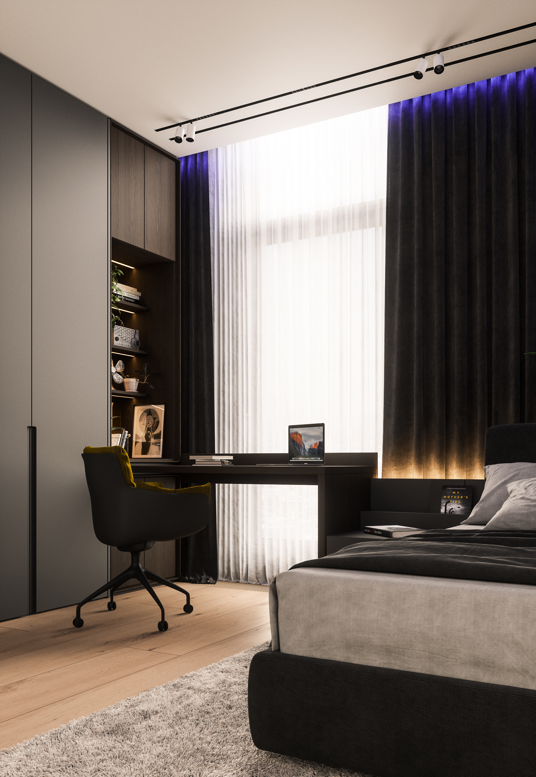 Bucharest Penthouse Interior Design - Modern Bedroom Black- Hype Project - arh. Adrian Ianculescu (3)