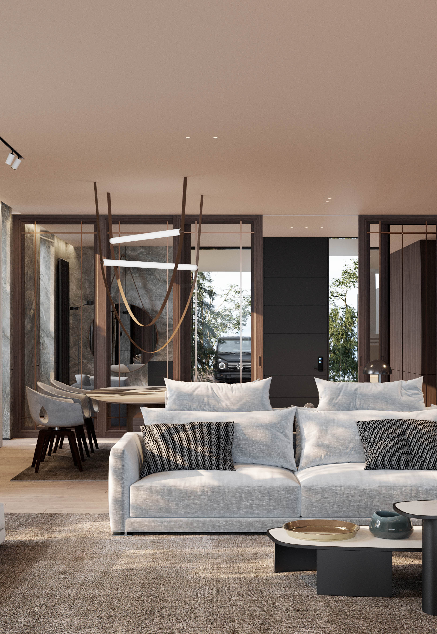 Luxury House Lake Snagov - interior design Hype Project - contemporary living room Poliform Romania